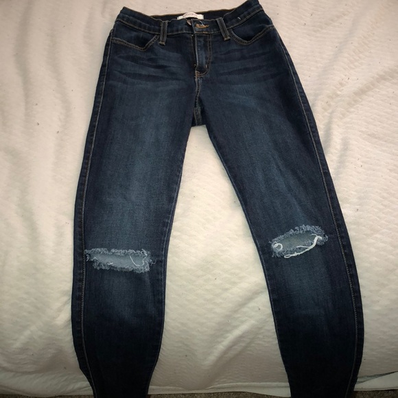 Fashion Nova Denim - FASHION NOVA SLIT KNEE DARK JEANS SIZE 1 WAIST 24